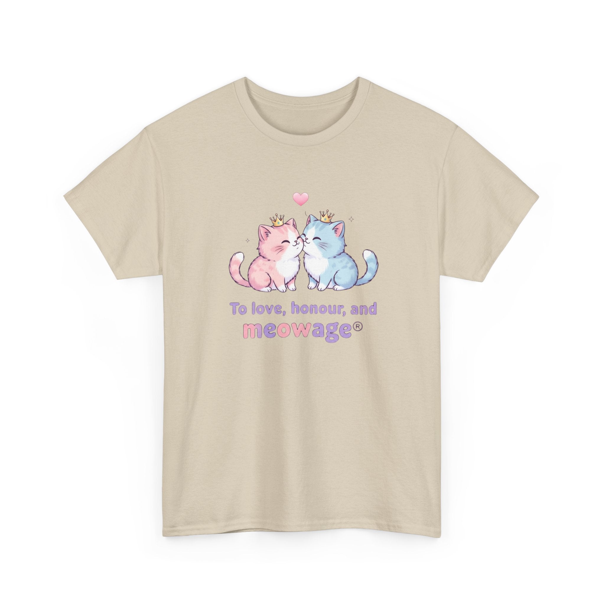 "To love, honour, and meowage®" Cat Couple Graphic Tee