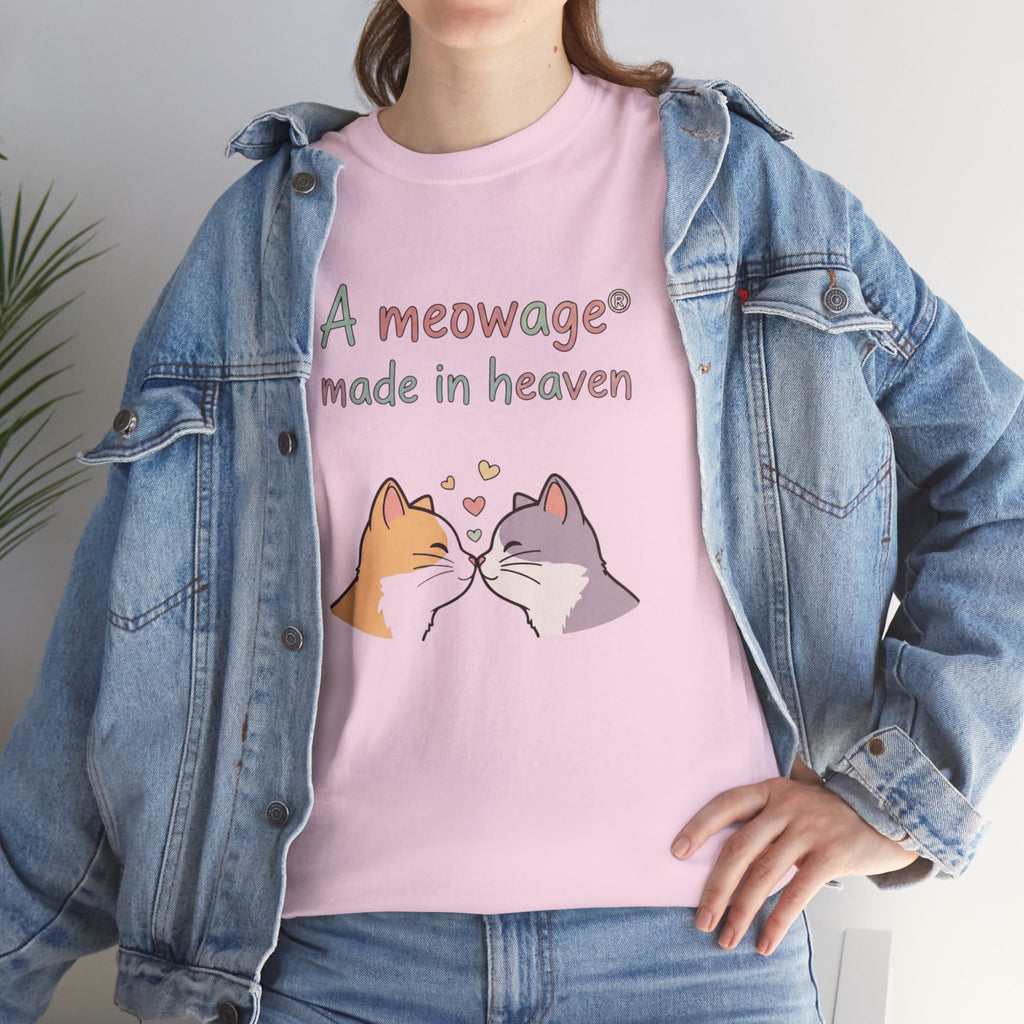 "A meowage® made in heaven” Cat Couple Graphic Tee