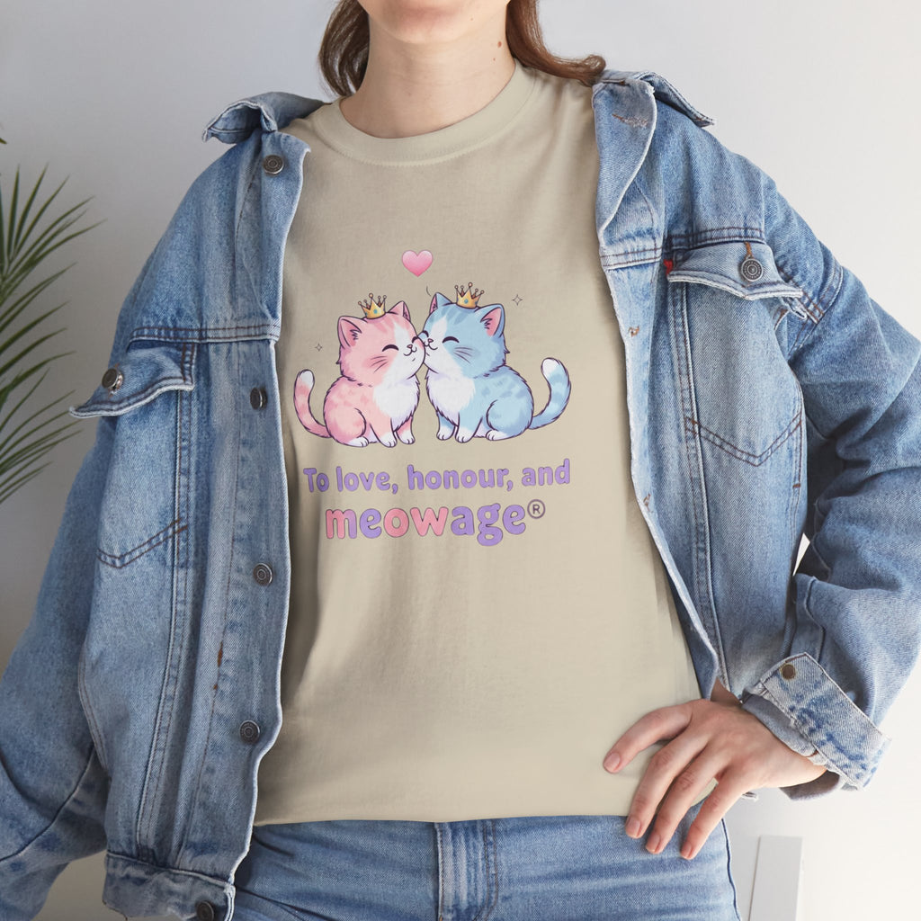 "To love, honour, and meowage®" Cat Couple Graphic Tee