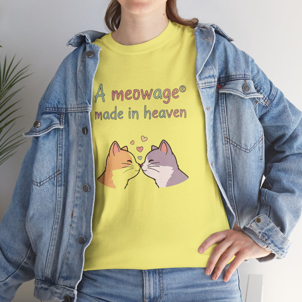 "A meowage® made in heaven” Cat Couple Graphic Tee