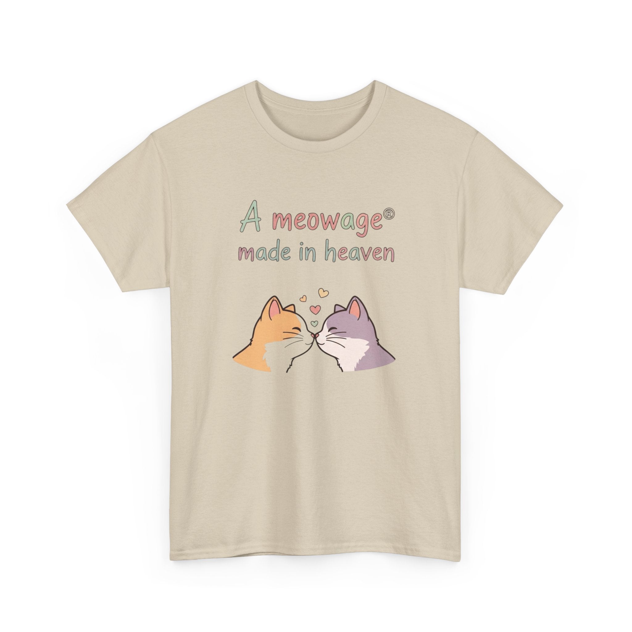 "A meowage® made in heaven” Cat Couple Graphic Tee