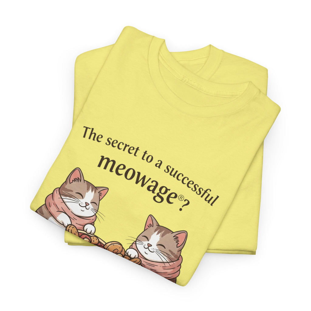 "The secret to a successful meowage®? More treats! " Cat Couple Graphic Tee