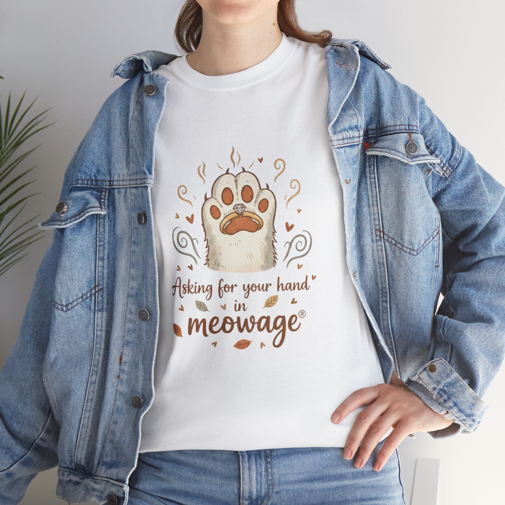 "Asking for your hand in meowage®" Graphic Tee