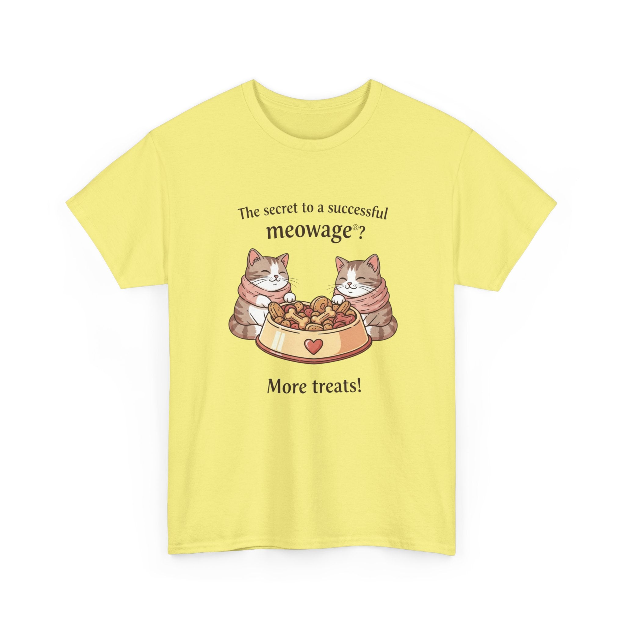 "The secret to a successful meowage®? More treats! " Cat Couple Graphic Tee