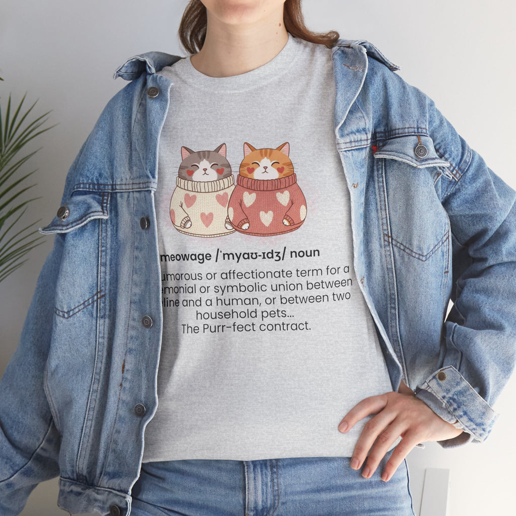 Cat Lovers T‑Shirt — Cute “Meowage®” Cat Couple Graphic Tee