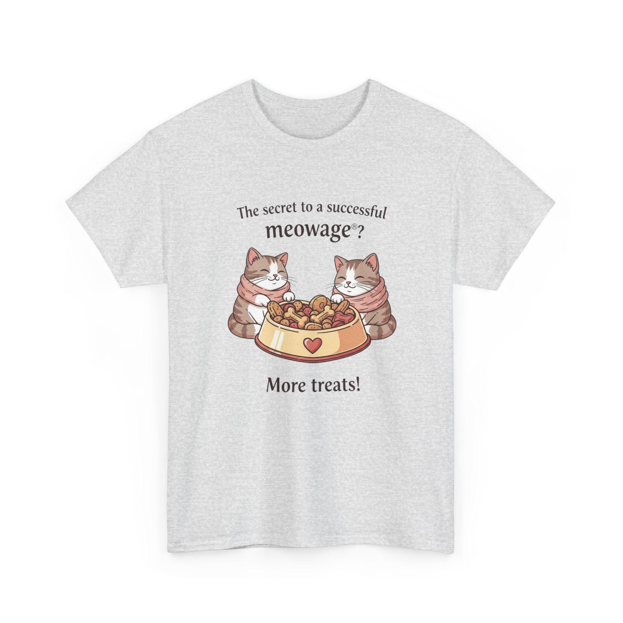 "The secret to a successful meowage®? More treats! " Cat Couple Graphic Tee
