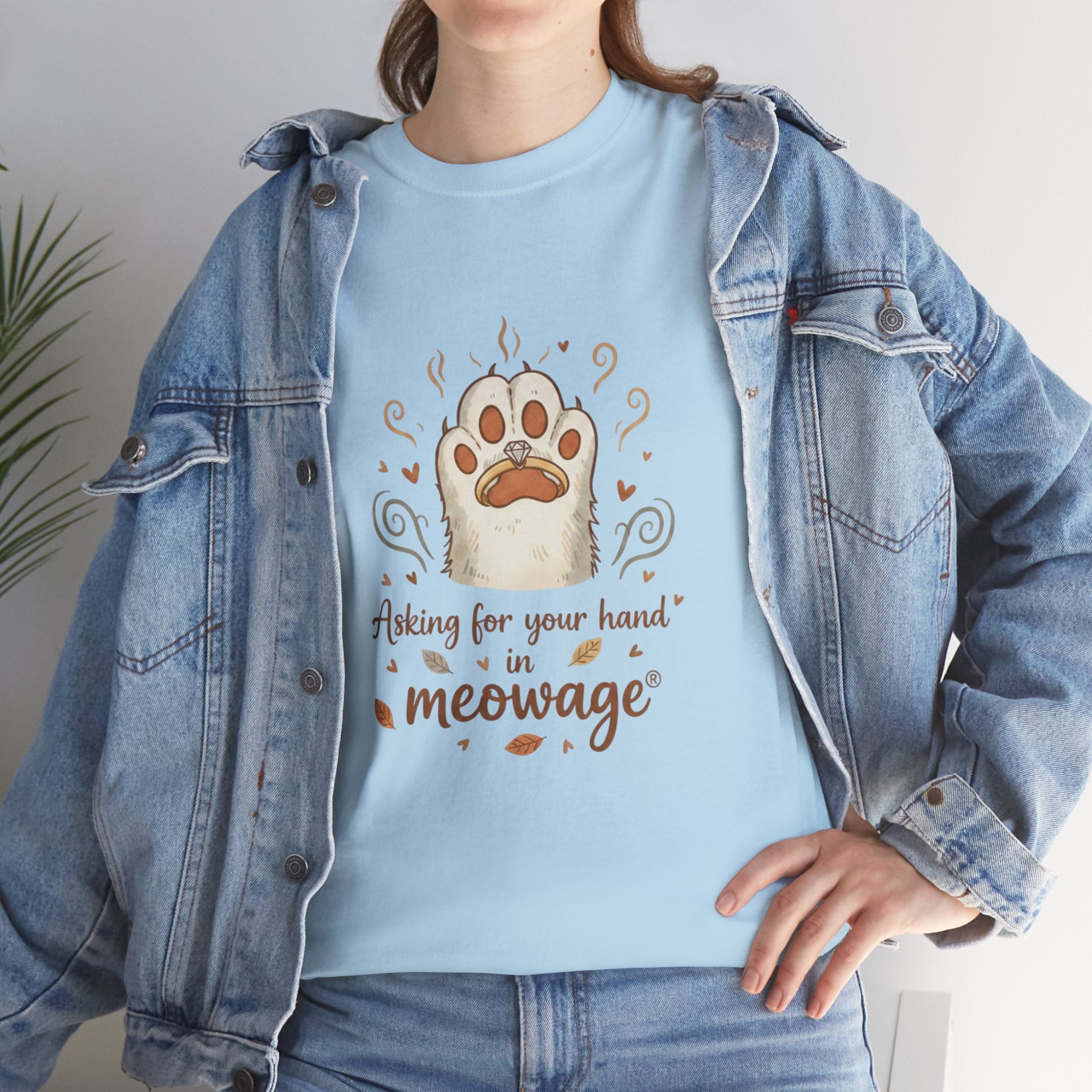 "Asking for your hand in meowage®" Graphic Tee