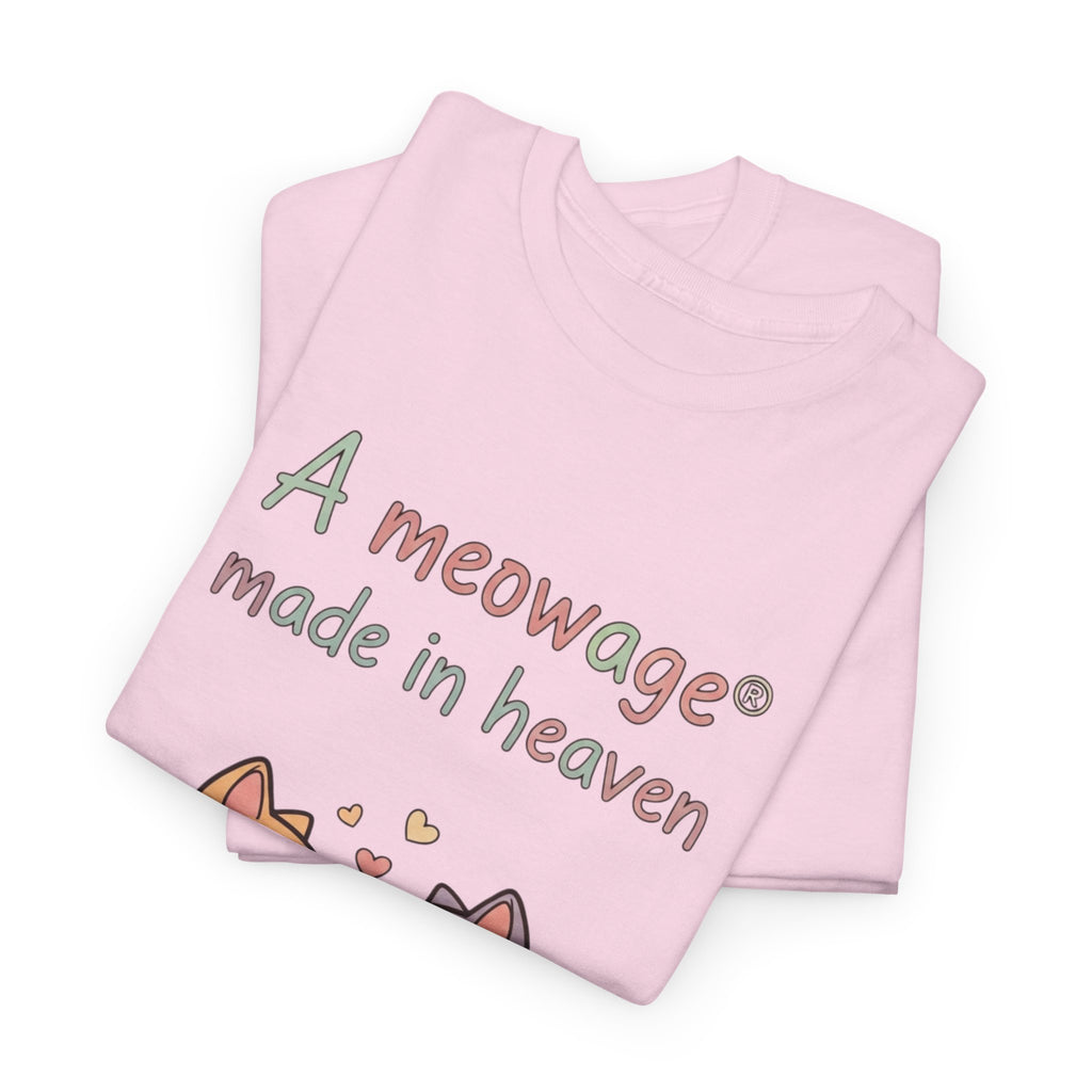 "A meowage® made in heaven” Cat Couple Graphic Tee
