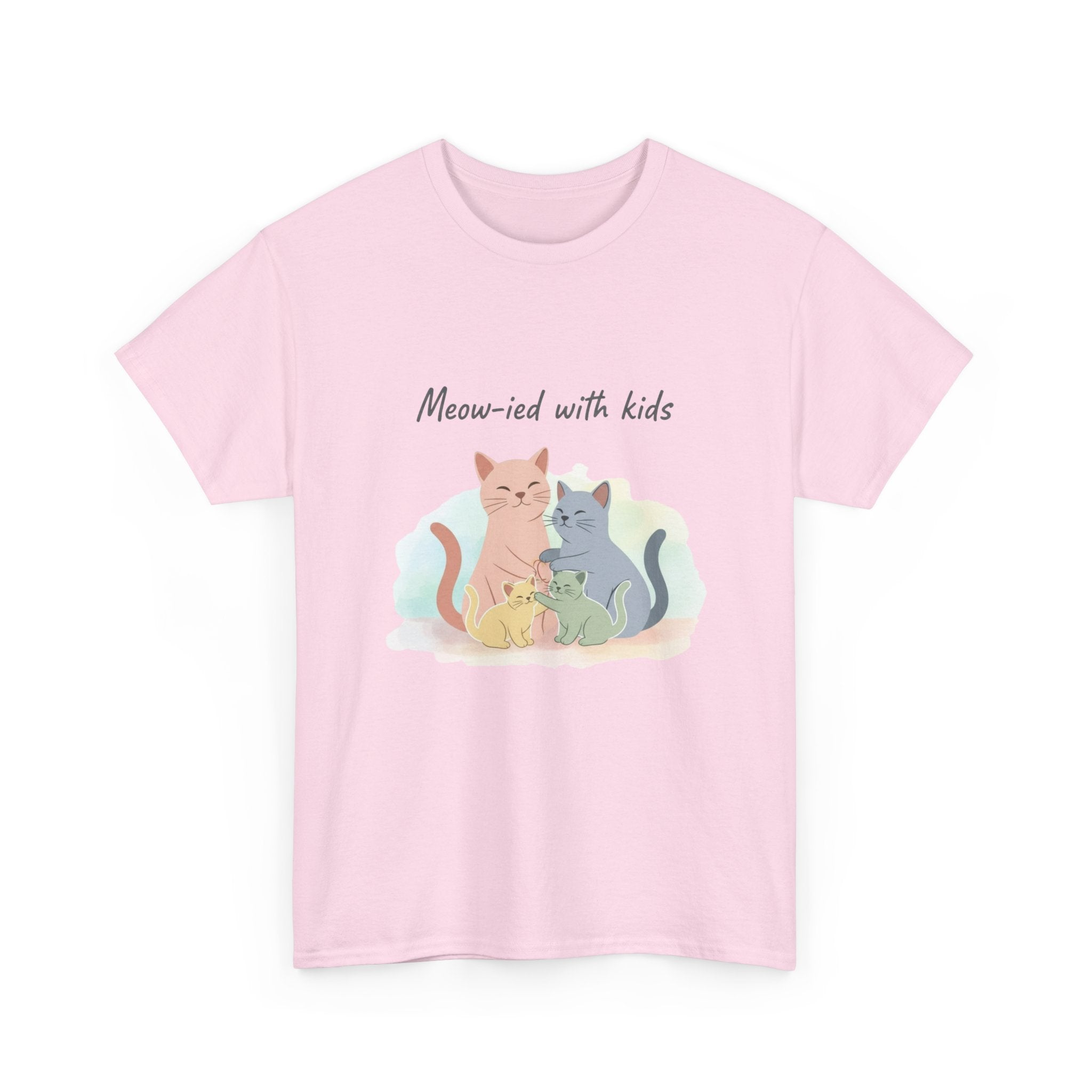 "Meow-ied with kids" Cat Couple Graphic Tee