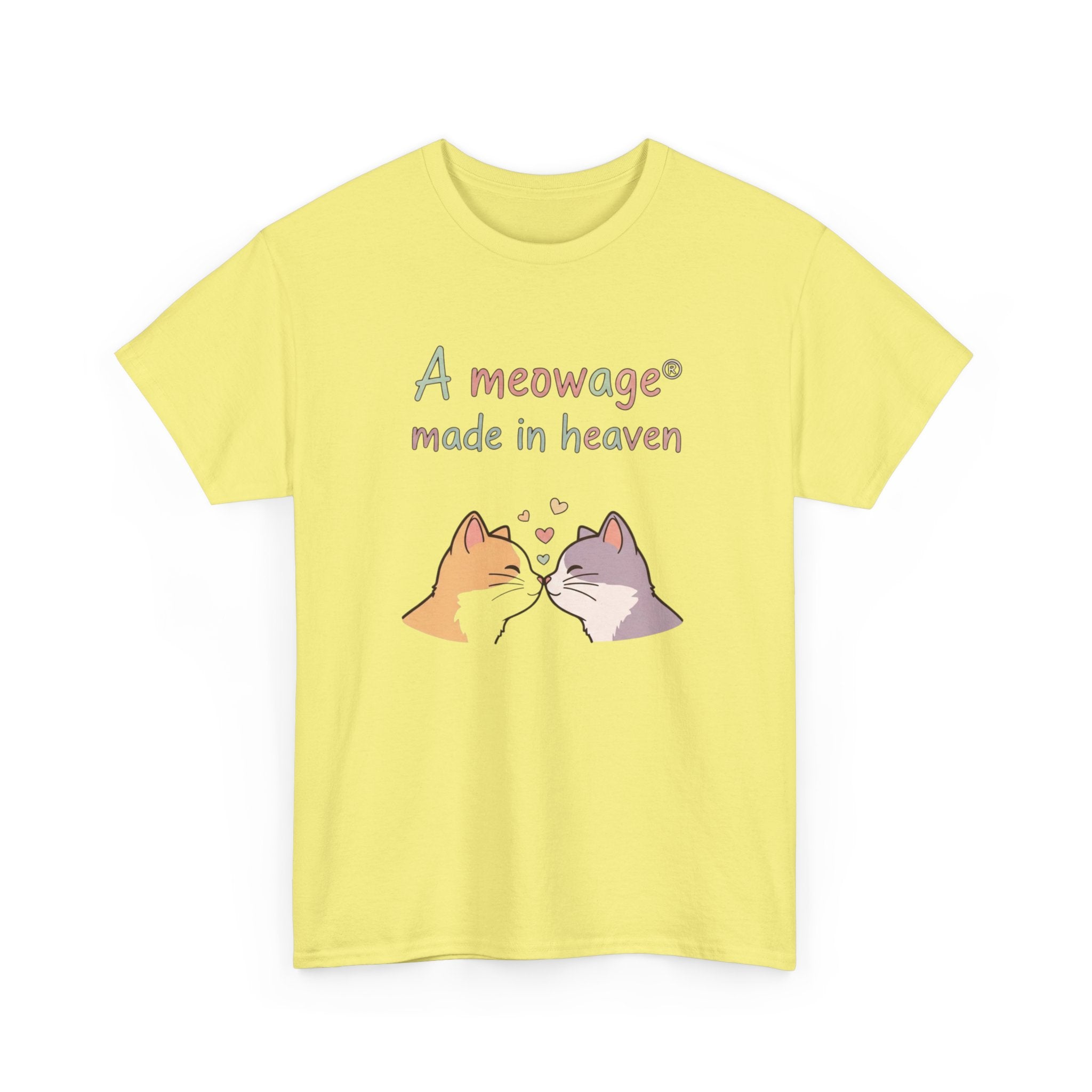 "A meowage® made in heaven” Cat Couple Graphic Tee