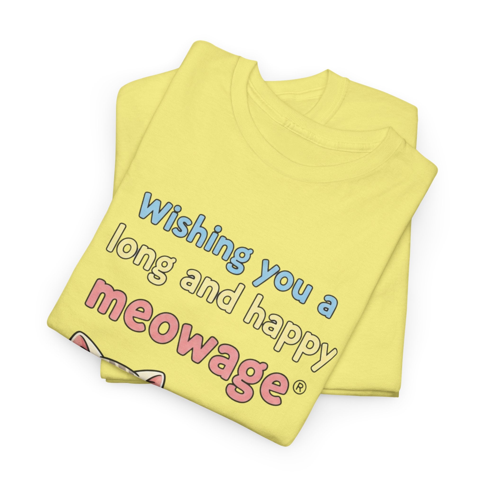 "Wishing you a long and happy meowage®" Cat Couple Graphic Tee