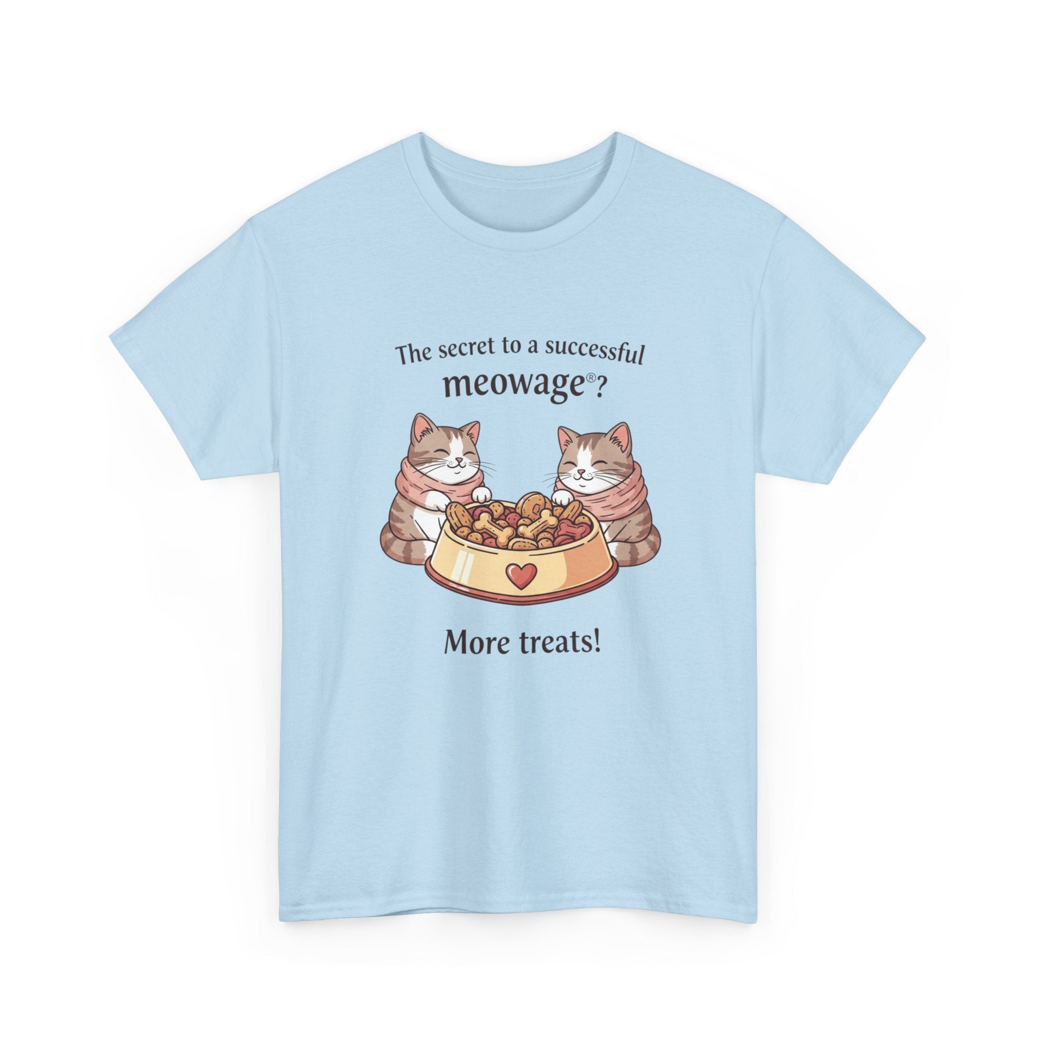 "The secret to a successful meowage®? More treats! " Cat Couple Graphic Tee
