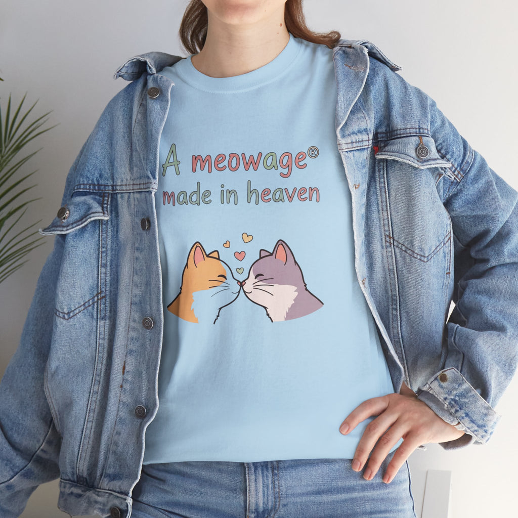 "A meowage® made in heaven” Cat Couple Graphic Tee
