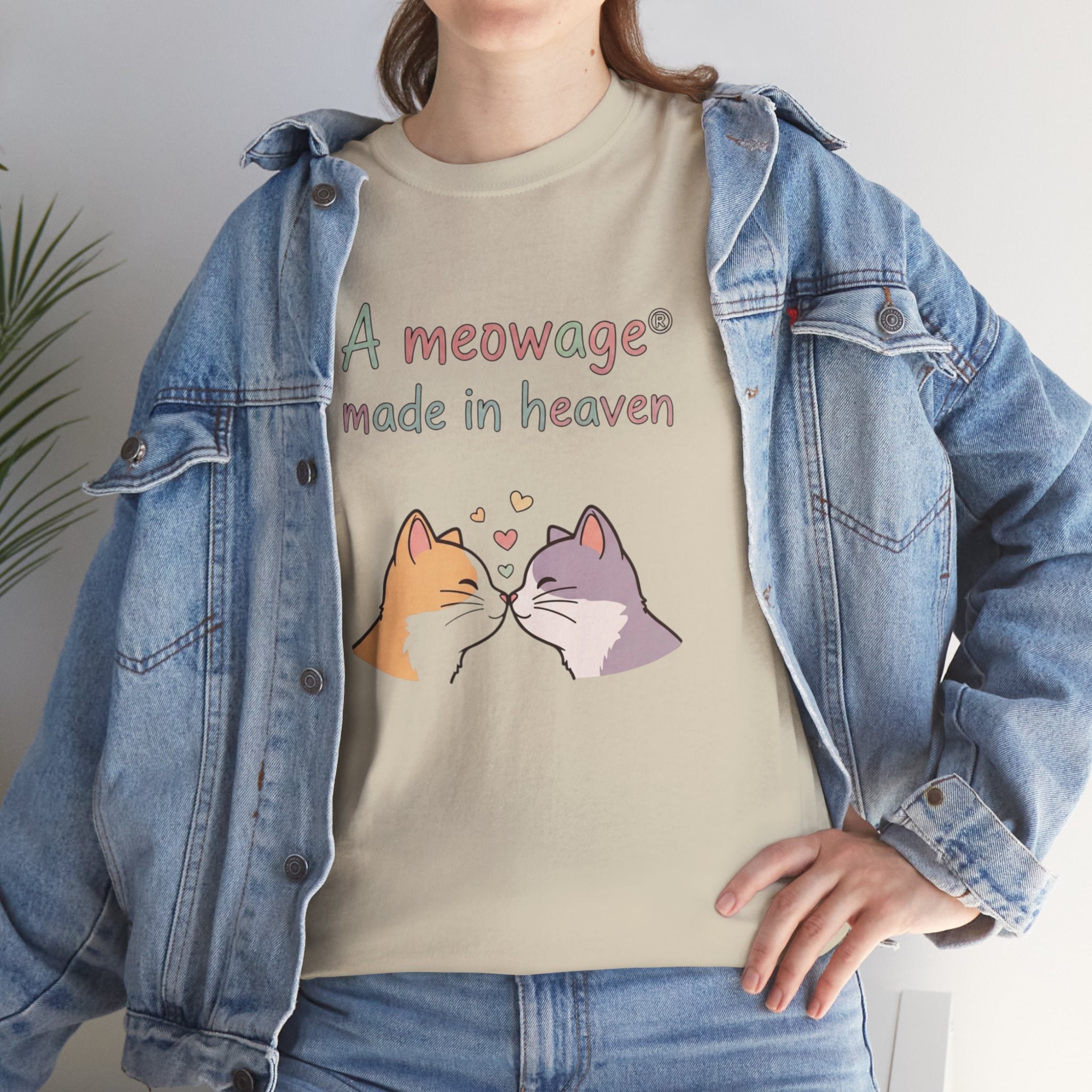 "A meowage® made in heaven” Cat Couple Graphic Tee