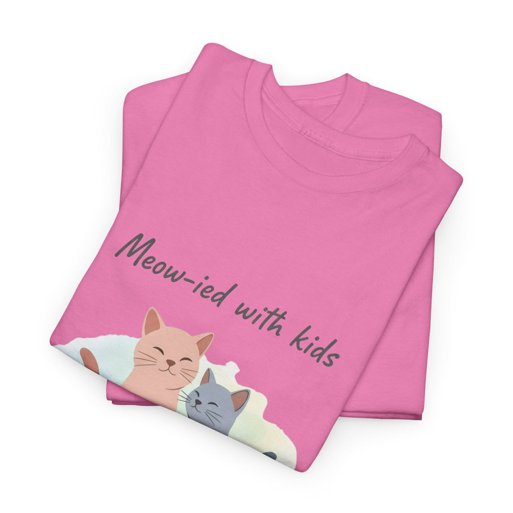 "Meow-ied with kids" Cat Couple Graphic Tee
