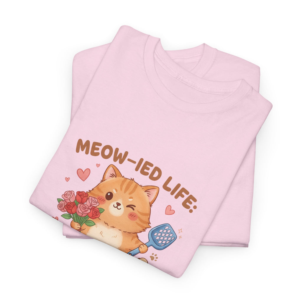 "Meow-ied Life: 10% Romance, 90% Scooping Litter" Cat Graphic Tee