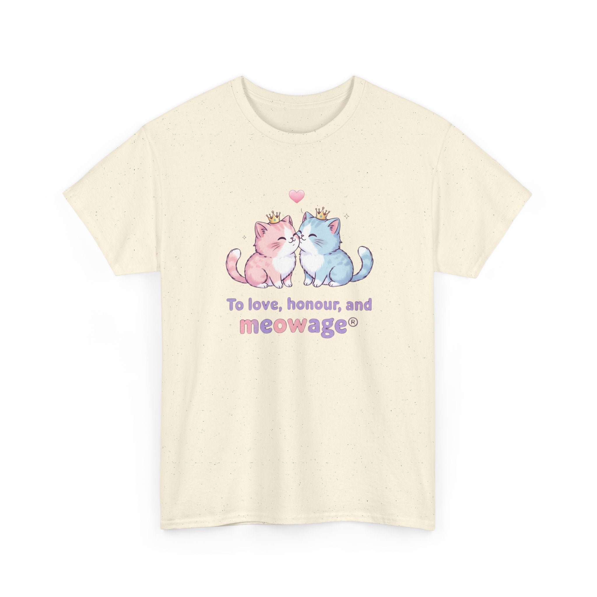 "To love, honour, and meowage®" Cat Couple Graphic Tee