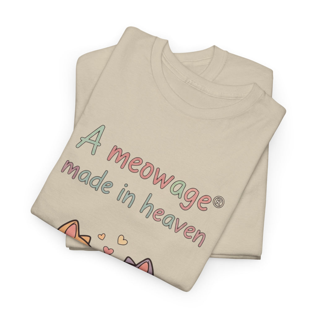 "A meowage® made in heaven” Cat Couple Graphic Tee