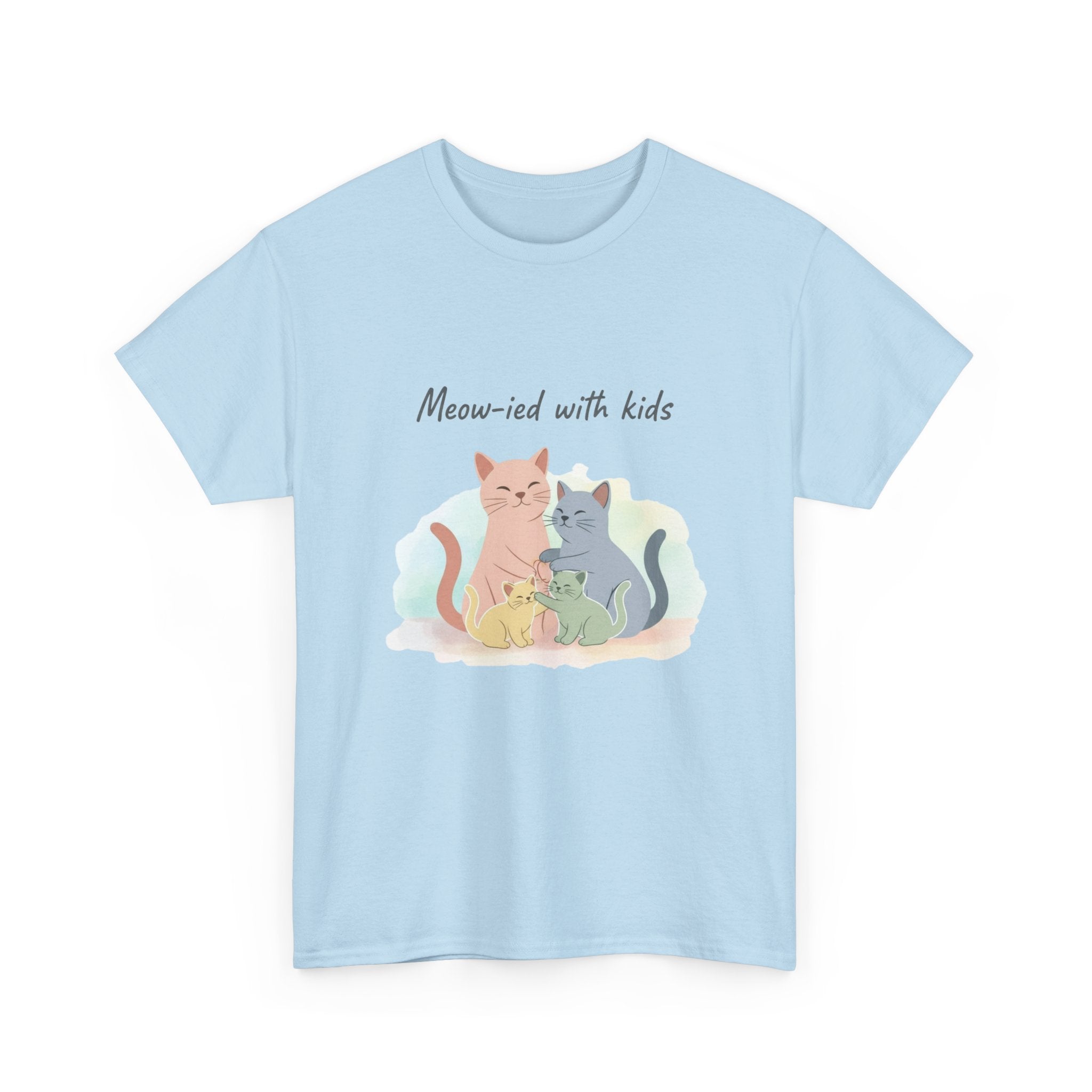 "Meow-ied with kids" Cat Couple Graphic Tee