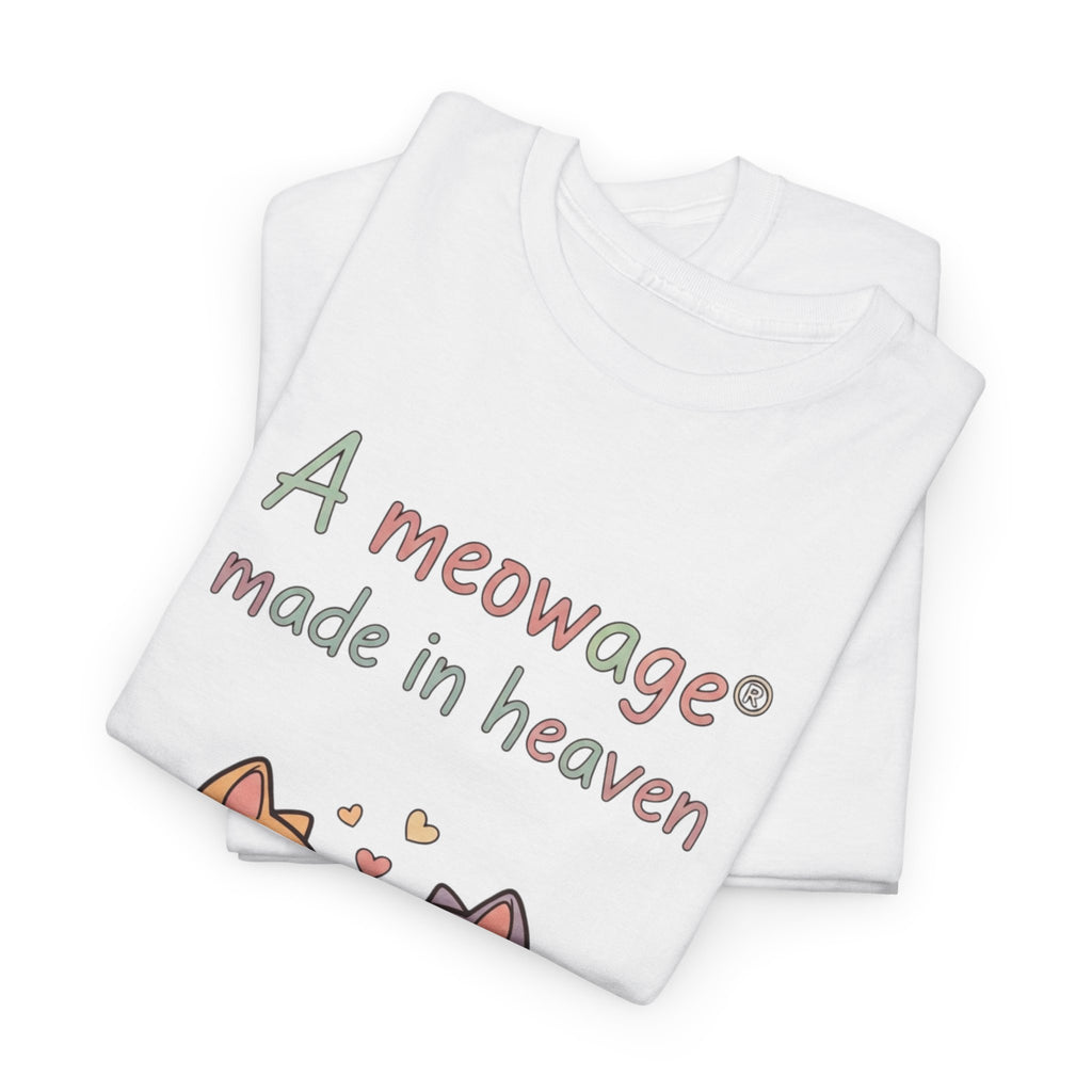 "A meowage® made in heaven” Cat Couple Graphic Tee