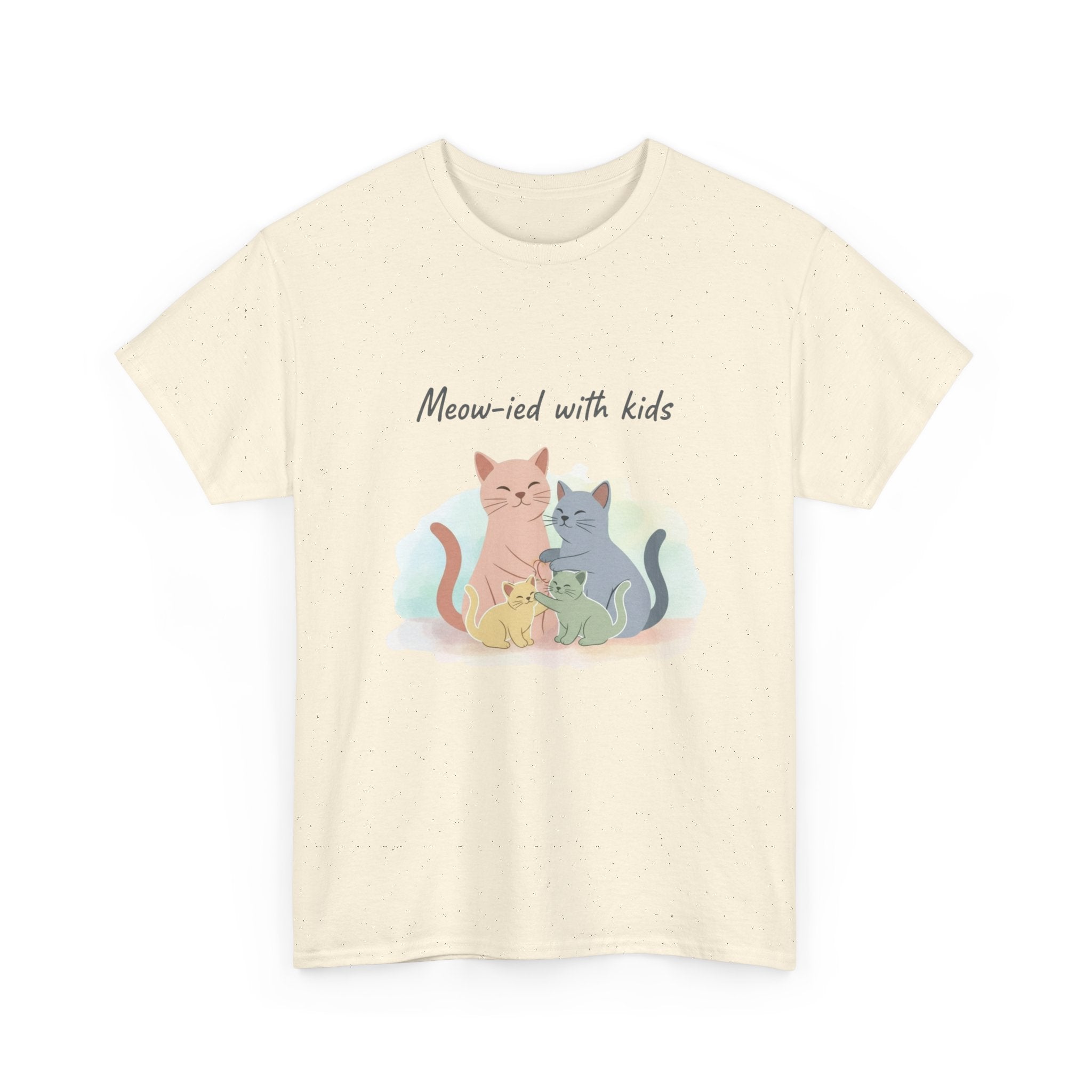 "Meow-ied with kids" Cat Couple Graphic Tee