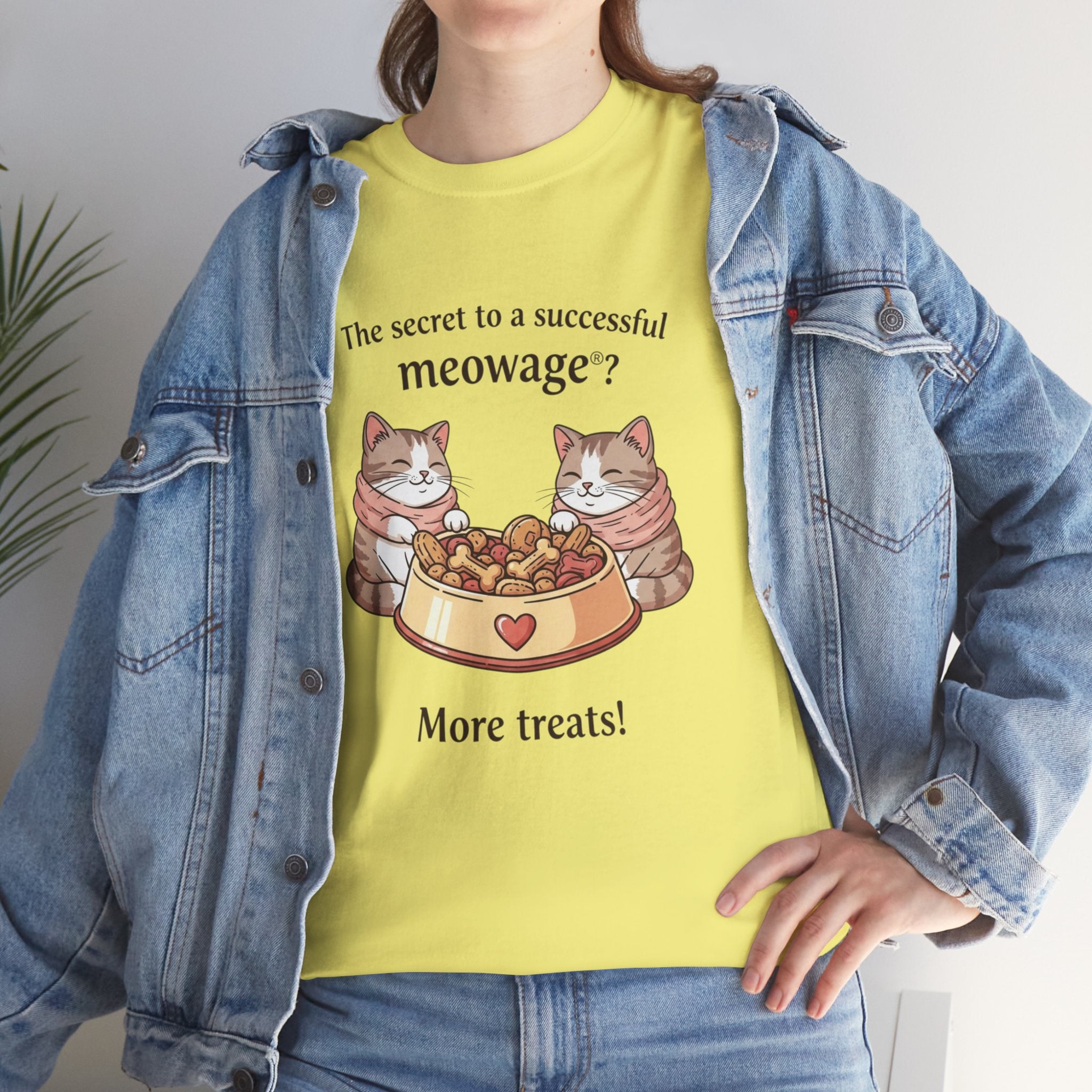 "The secret to a successful meowage®? More treats! " Cat Couple Graphic Tee