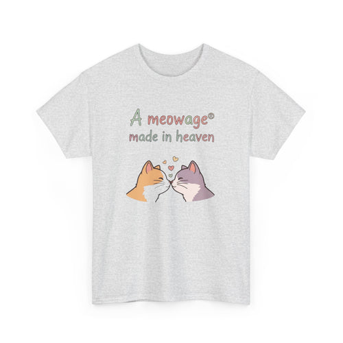 "A meowage® made in heaven” Cat Couple Graphic Tee