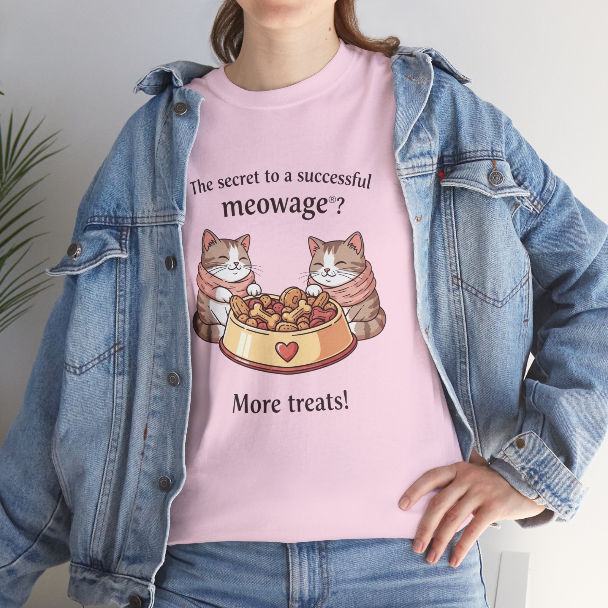 "The secret to a successful meowage®? More treats! " Cat Couple Graphic Tee