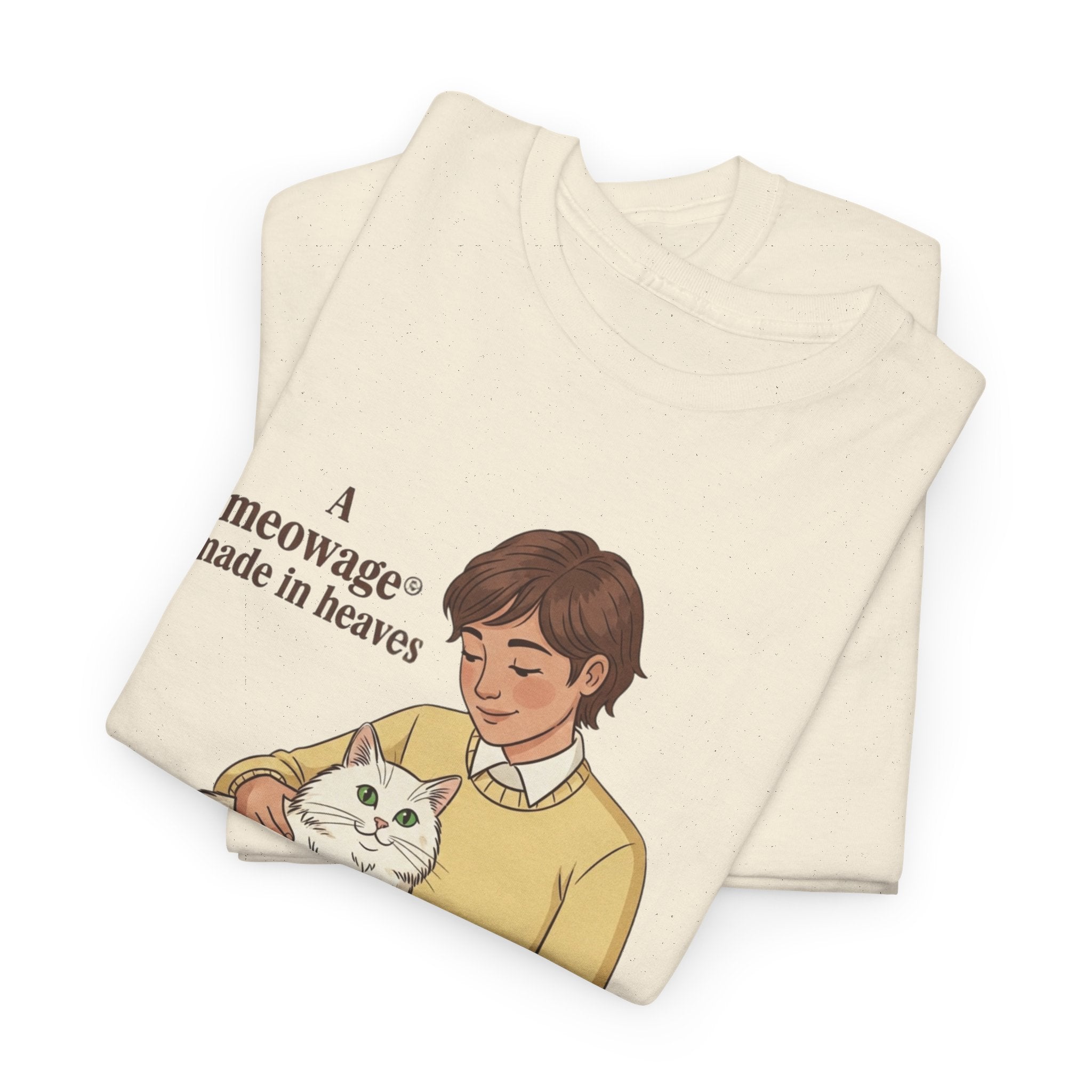 "A meowage® made in heaven" Cat Graphic Tee