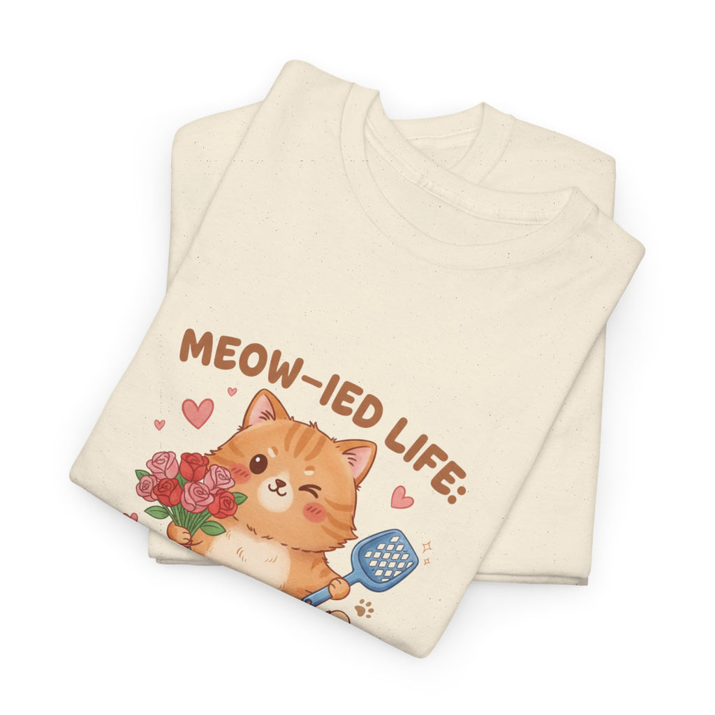 "Meow-ied Life: 10% Romance, 90% Scooping Litter" Cat Graphic Tee