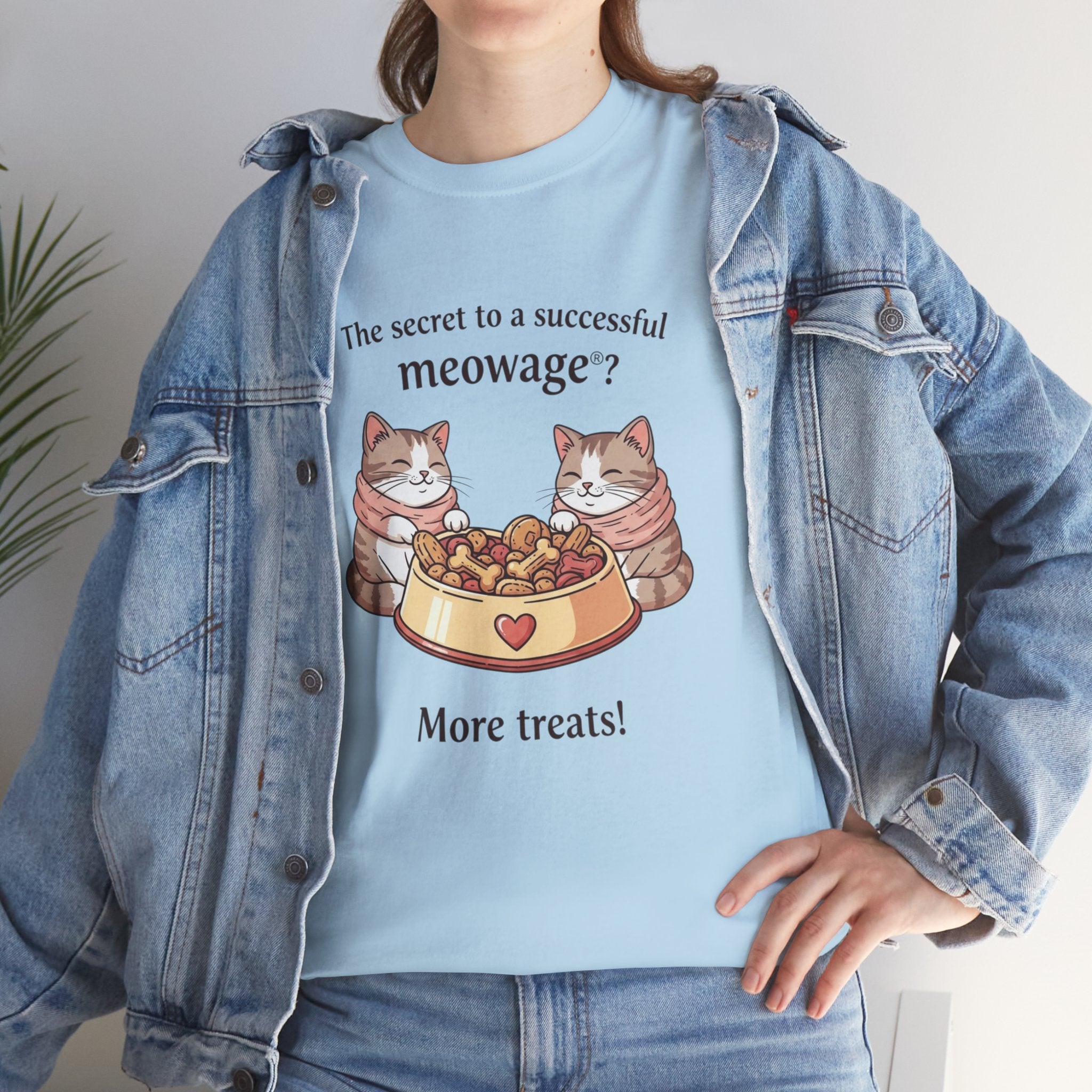 "The secret to a successful meowage®? More treats! " Cat Couple Graphic Tee
