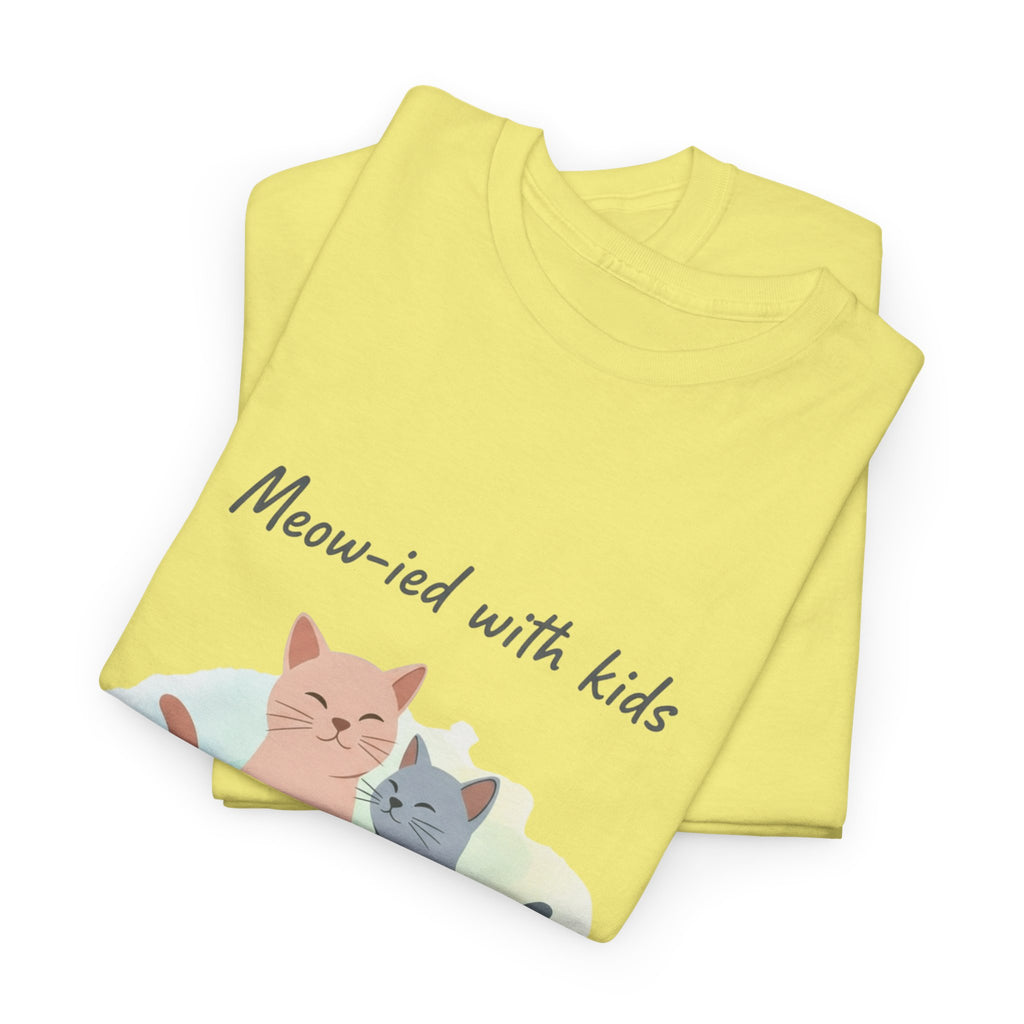 "Meow-ied with kids" Cat Couple Graphic Tee