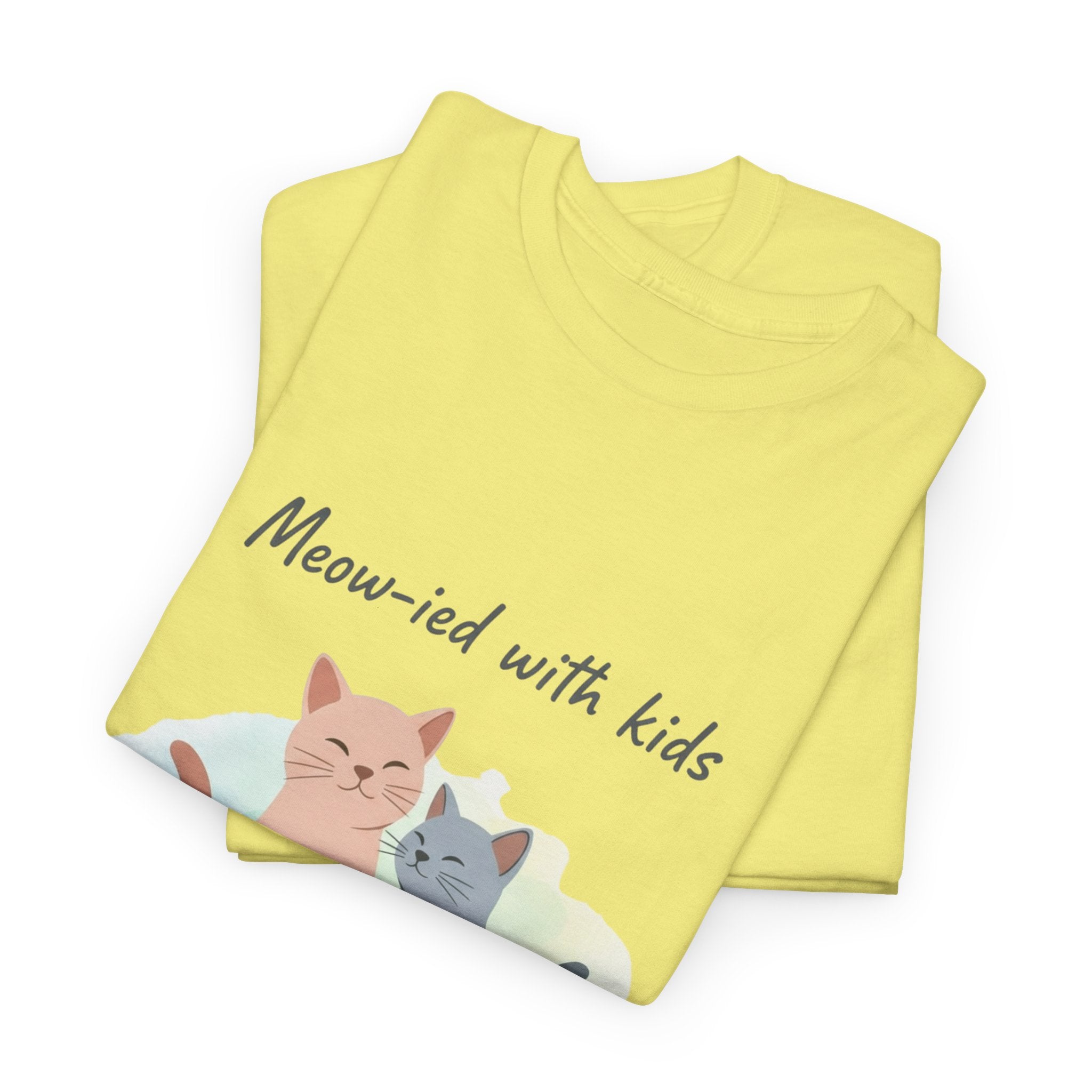 "Meow-ied with kids" Cat Couple Graphic Tee