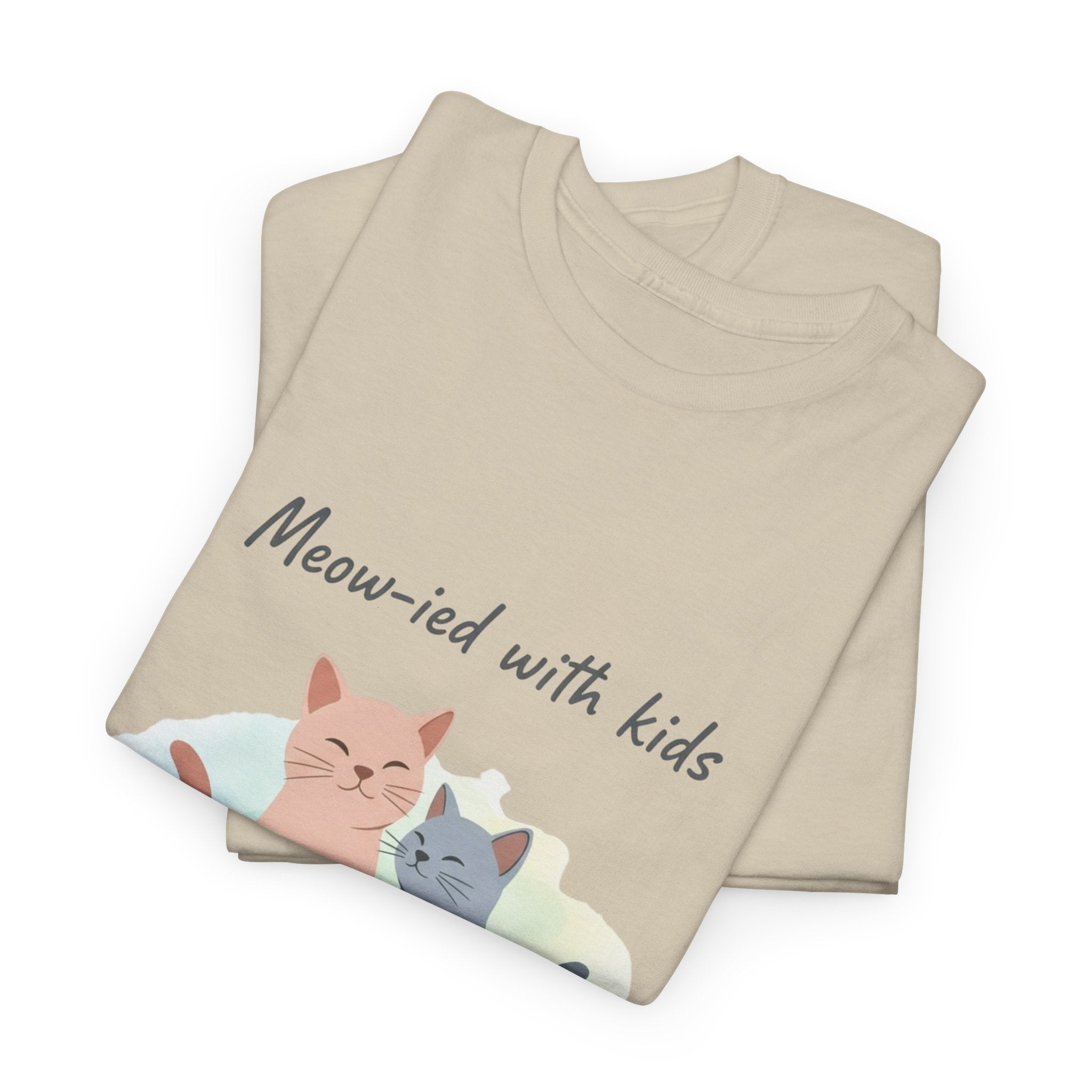 "Meow-ied with kids" Cat Couple Graphic Tee