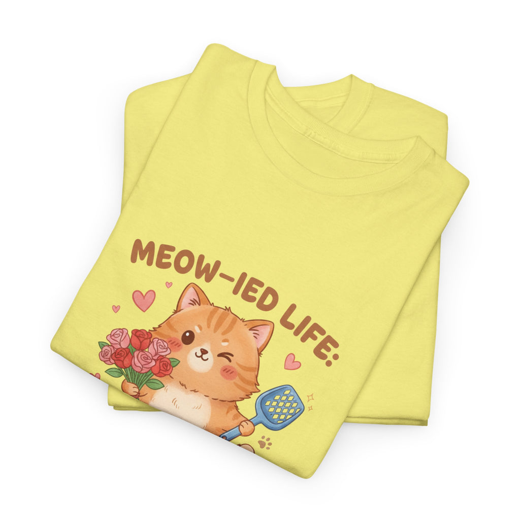 "Meow-ied Life: 10% Romance, 90% Scooping Litter" Cat Graphic Tee