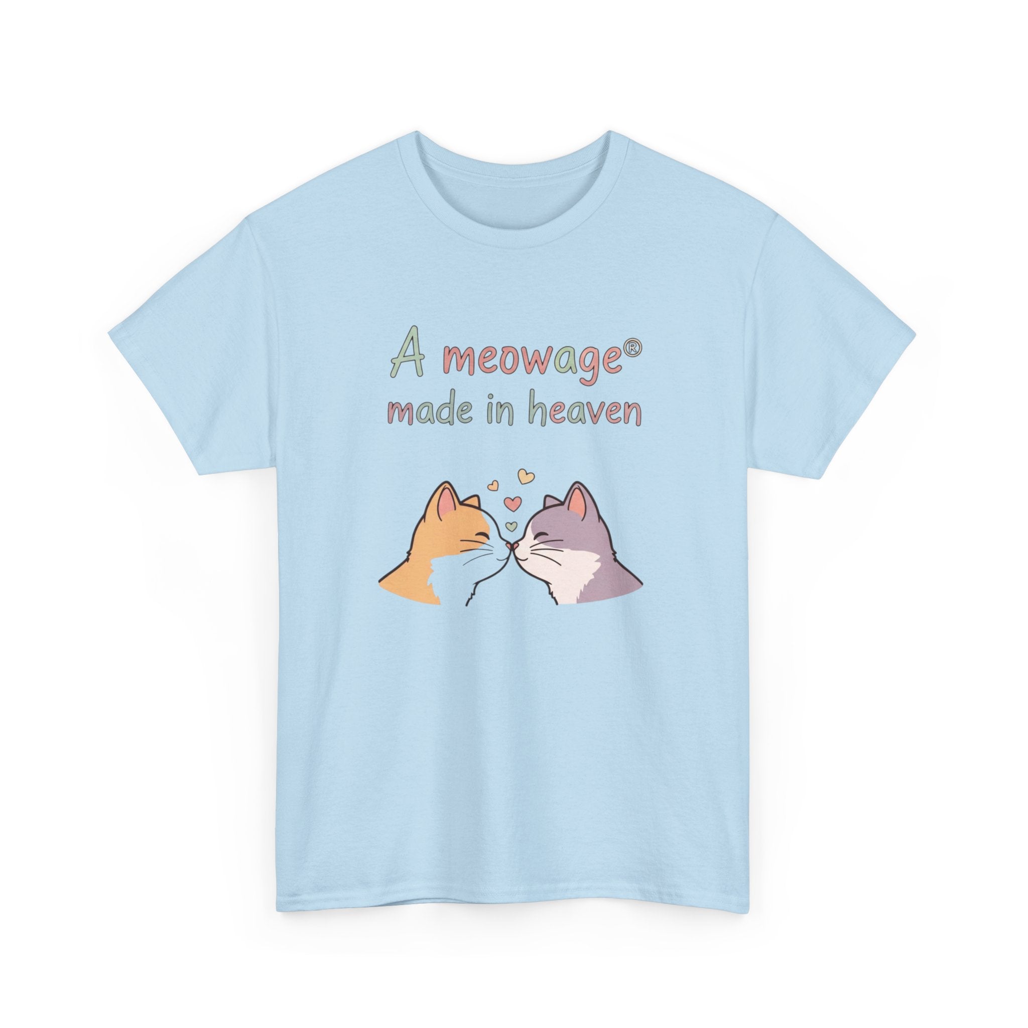 "A meowage® made in heaven” Cat Couple Graphic Tee