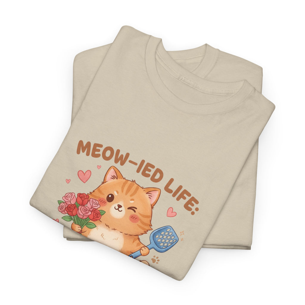 "Meow-ied Life: 10% Romance, 90% Scooping Litter" Cat Graphic Tee