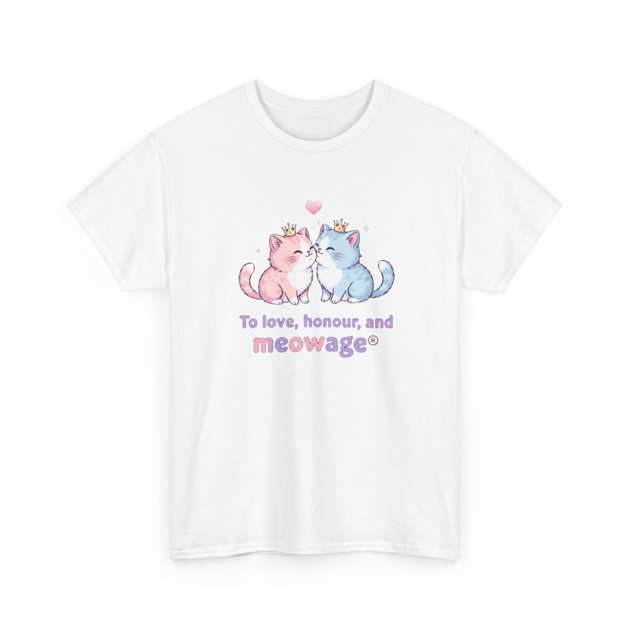 "To love, honour, and meowage®" Cat Couple Graphic Tee