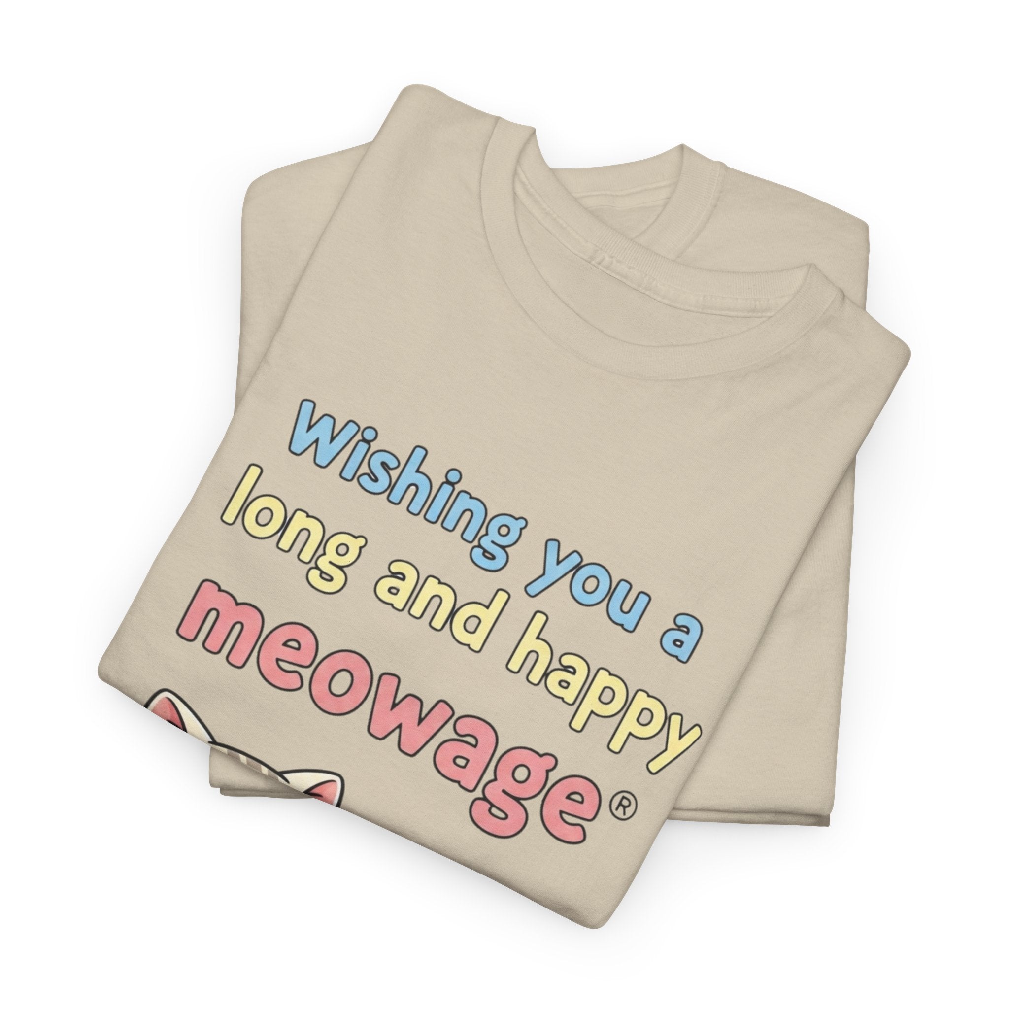 "Wishing you a long and happy meowage®" Cat Couple Graphic Tee
