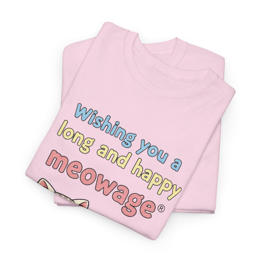 "Wishing you a long and happy meowage®" Cat Couple Graphic Tee