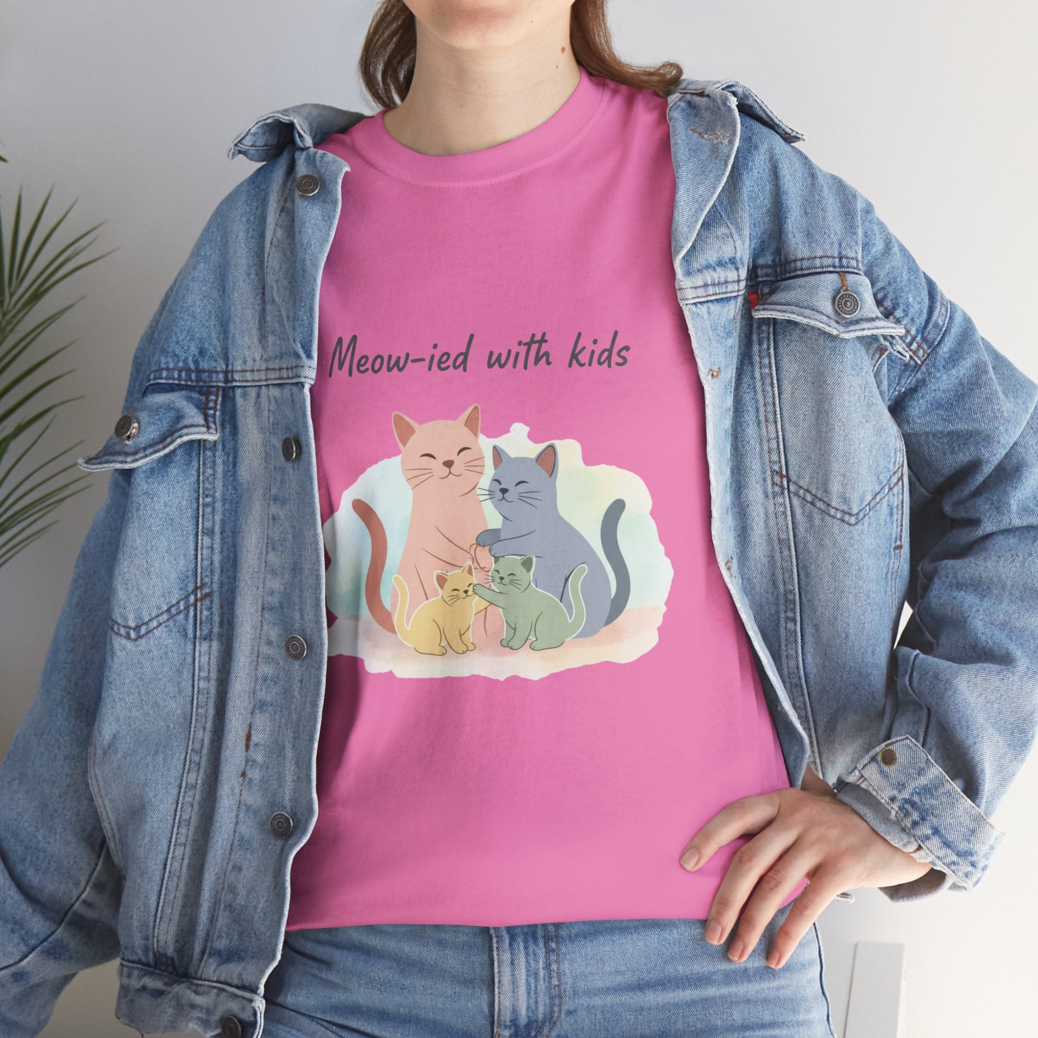 "Meow-ied with kids" Cat Couple Graphic Tee