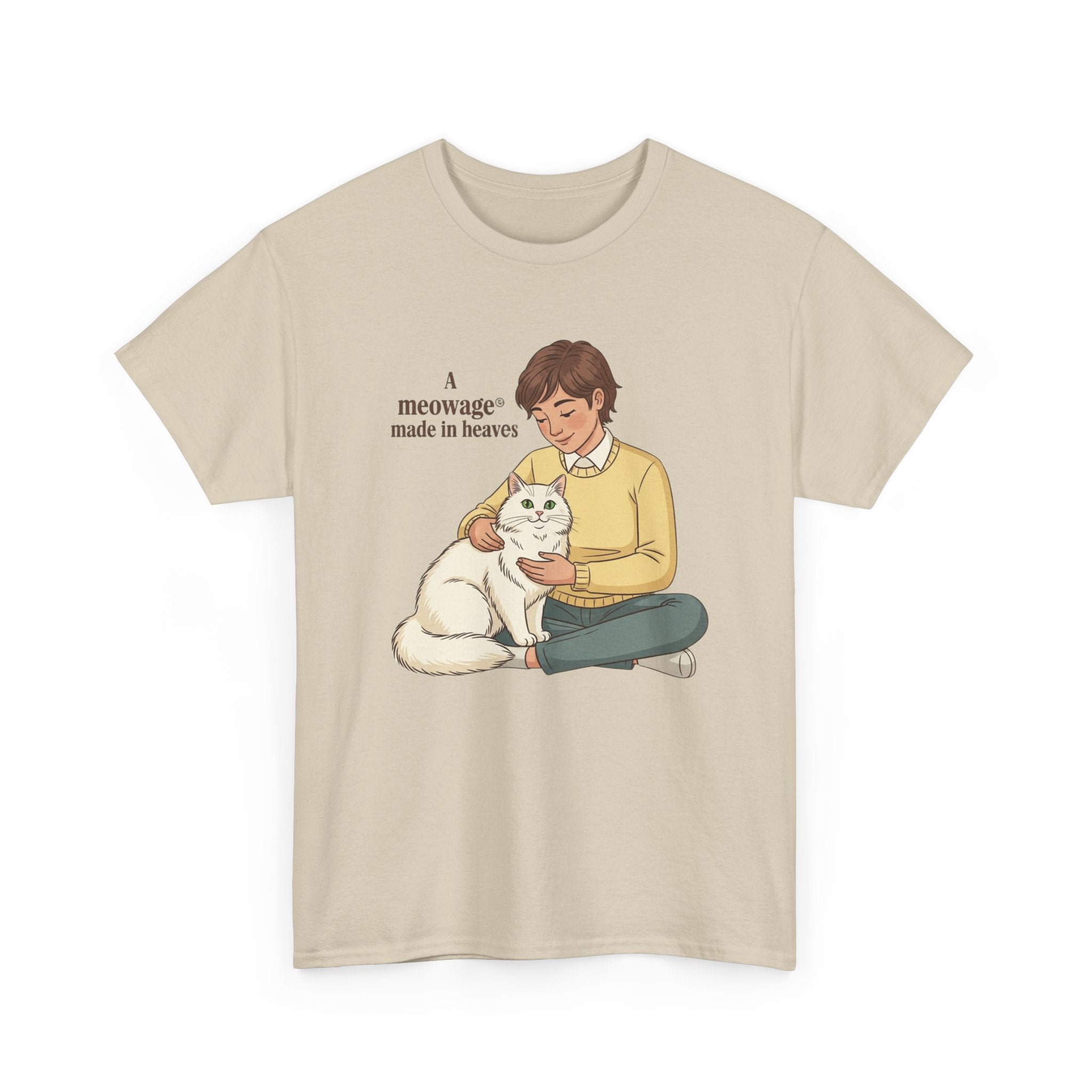 "A meowage® made in heaven" Cat Graphic Tee