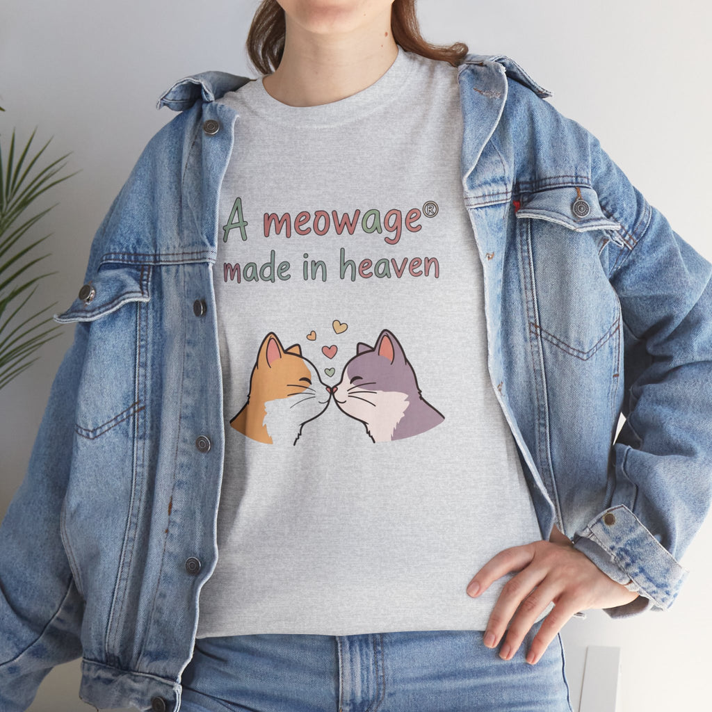 "A meowage® made in heaven” Cat Couple Graphic Tee