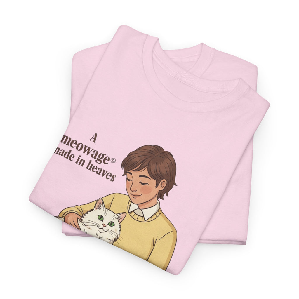 "A meowage® made in heaven" Cat Graphic Tee