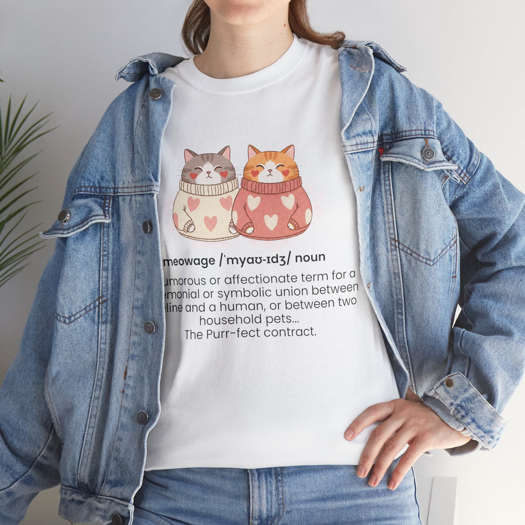 Cat Lovers T‑Shirt — Cute “Meowage®” Cat Couple Graphic Tee
