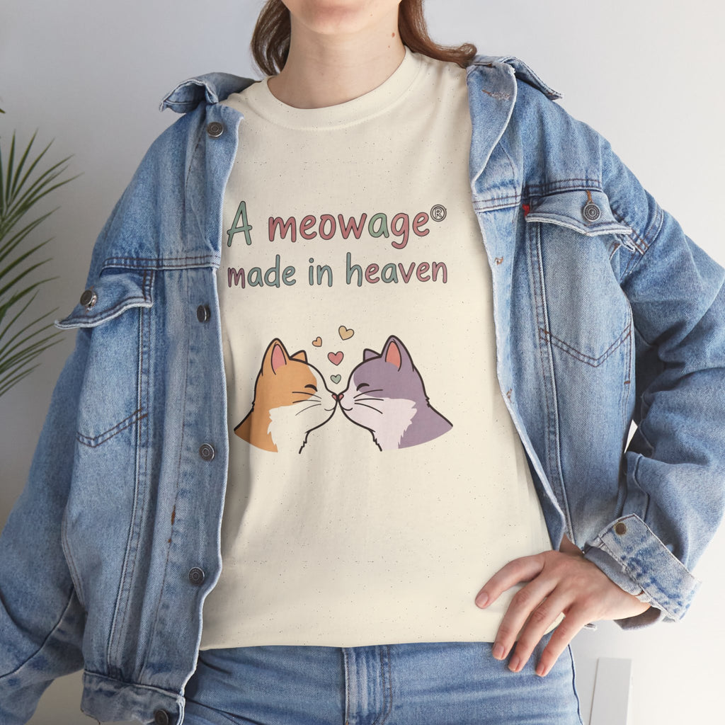 "A meowage® made in heaven” Cat Couple Graphic Tee