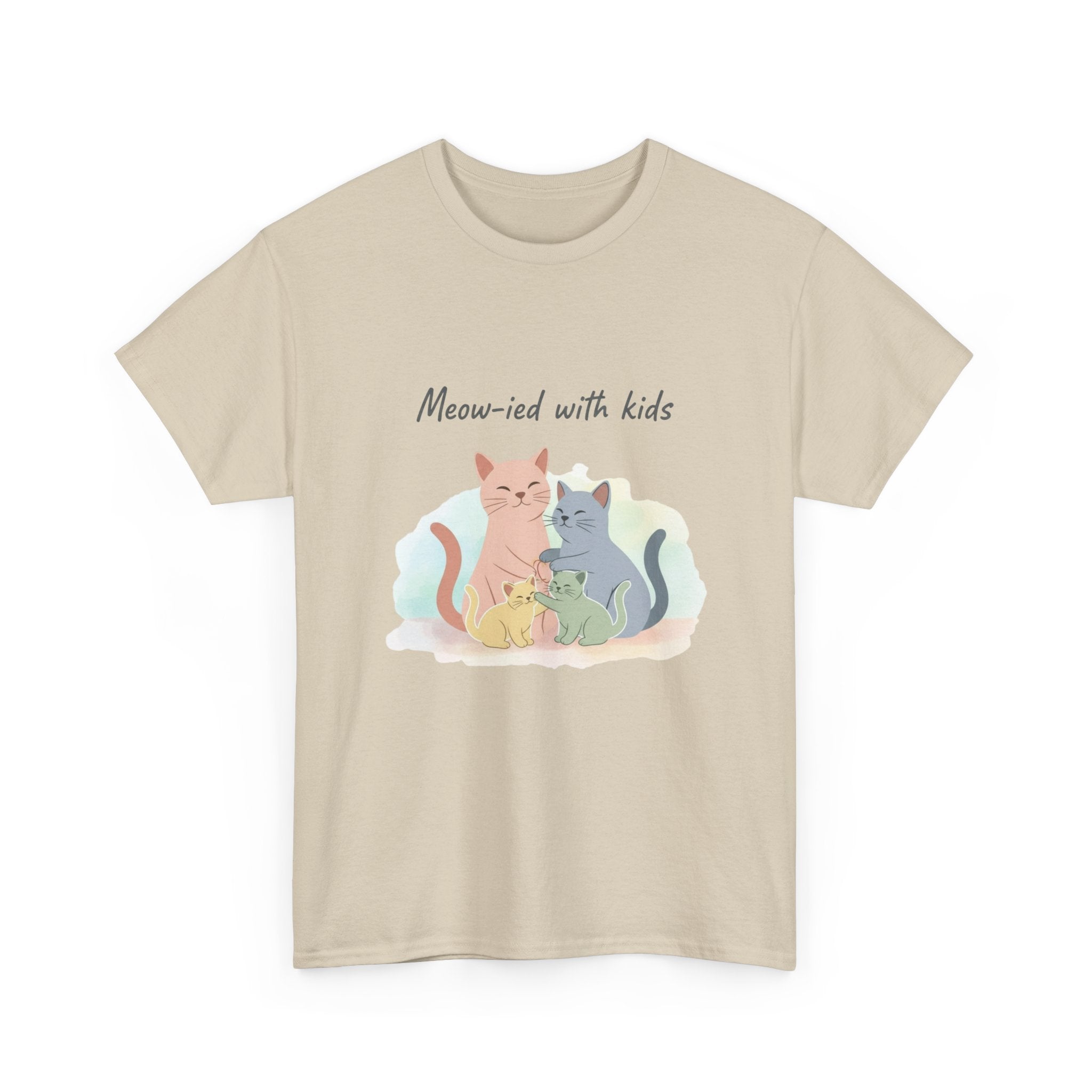 "Meow-ied with kids" Cat Couple Graphic Tee