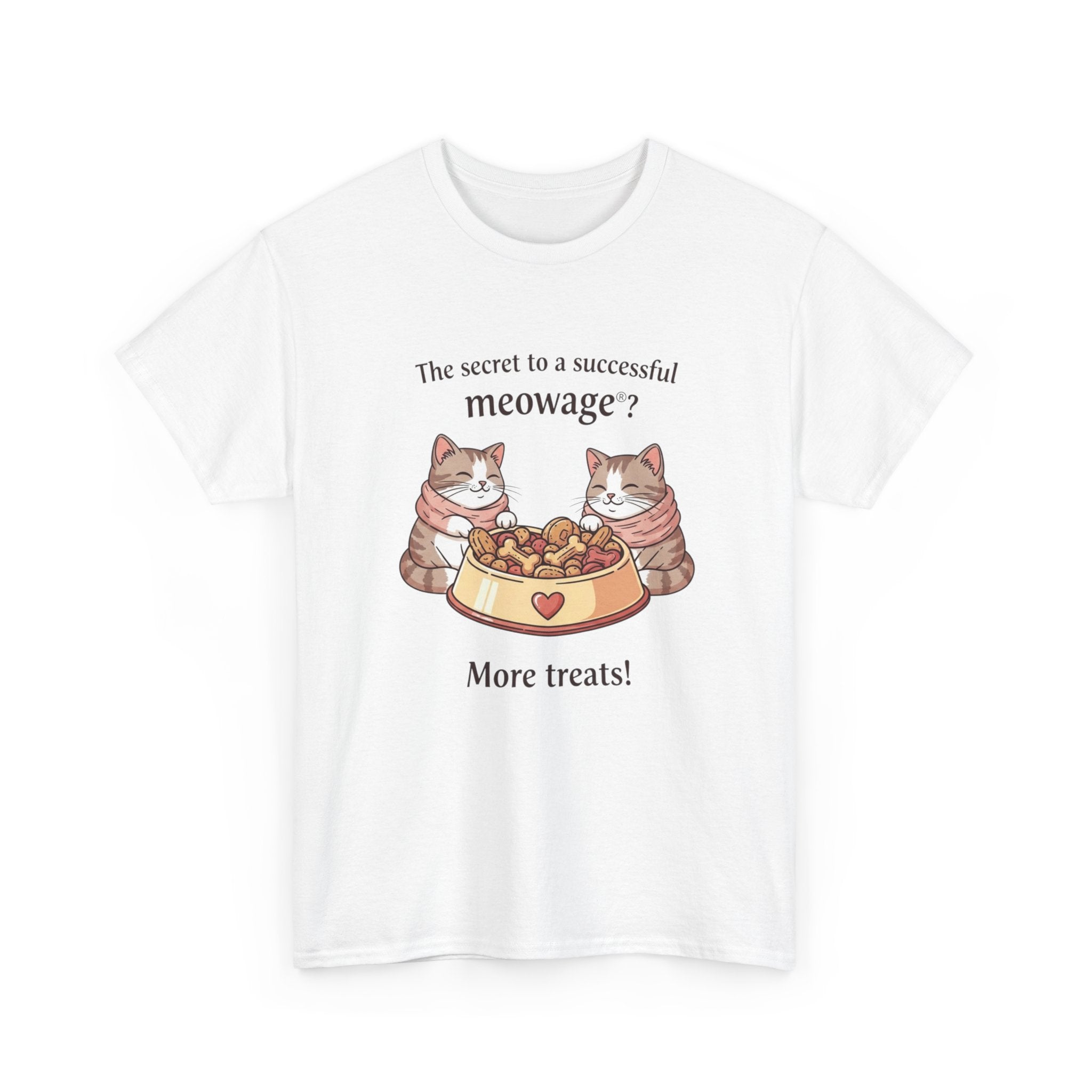 "The secret to a successful meowage®? More treats! " Cat Couple Graphic Tee