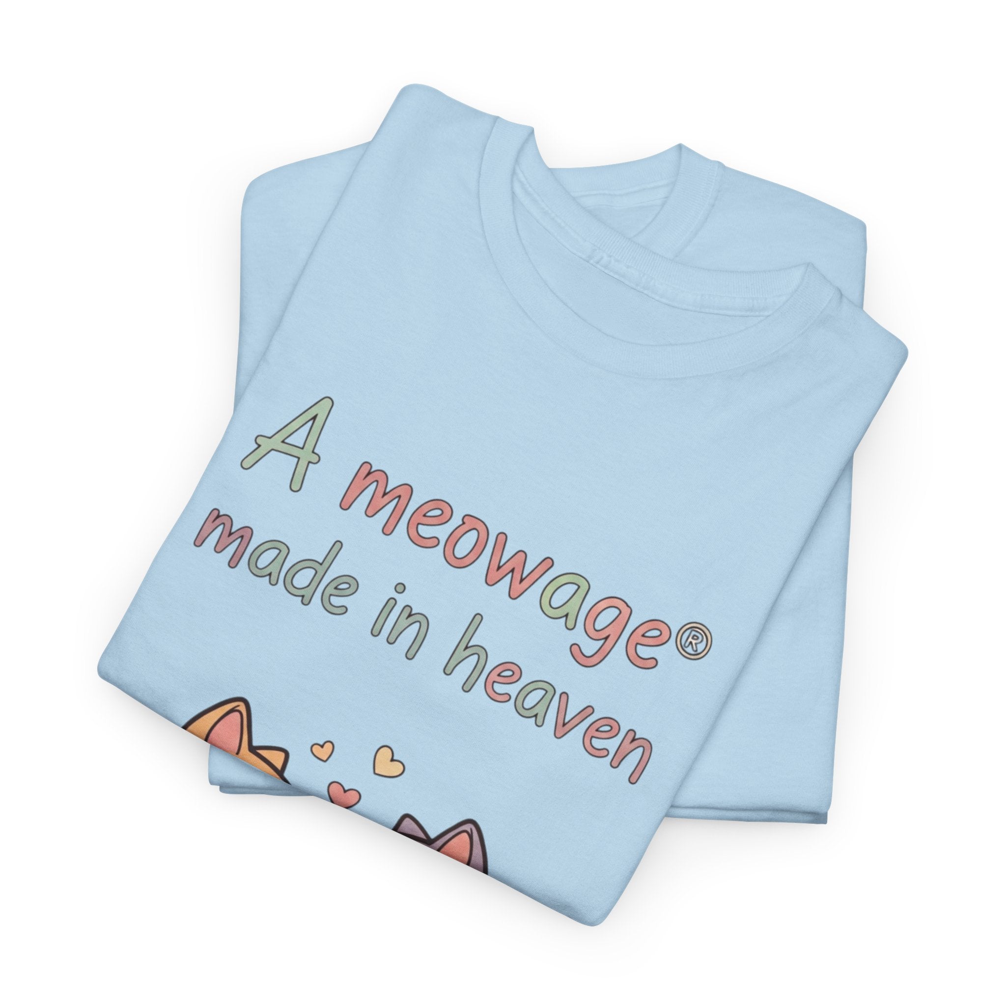 "A meowage® made in heaven” Cat Couple Graphic Tee