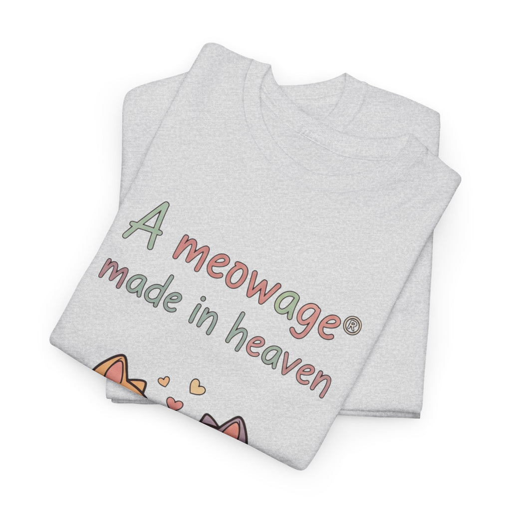 "A meowage® made in heaven” Cat Couple Graphic Tee